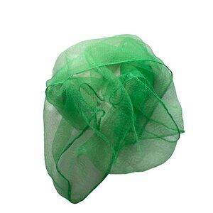 Vintage Green Sheer Square Scarf Lightweight Bandana Wrap Hair Scarf Chiffon